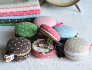 romance and whimsy with stripes polka dots and pom poms - myLusciousLife.com - macaron-coin-purse.jpg